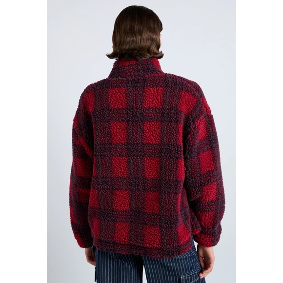 New Damson Madder Ingrid Borg Jacket Women 10 Red Check Ribbon Quilt Preppy Coat - Picture 6 of 16